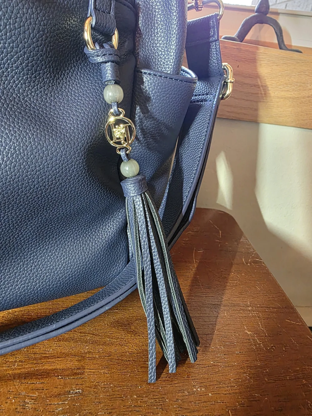 Lily Jade Caroline Navy Blue Pebbled Vegan Leather Convertible Diaper Bag/Tote👜 - Picture 3 of 16